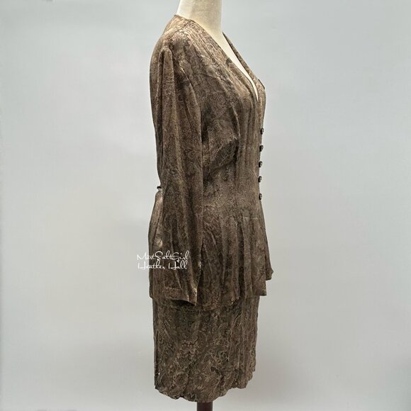 Vintage Chad's Place Button-Up Dress Suit w/ Belted Back Size 16 - Picture 6 of 9